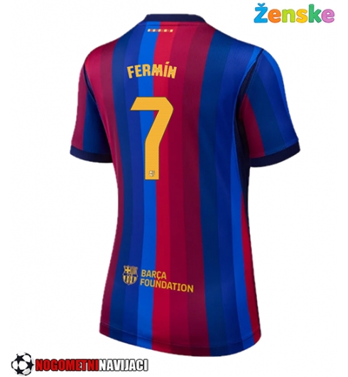 Ženske Nogometnih dresov Barcelona Fermin Lopez #7 Domači 2026-27 Kratki rokavi Ženske Nogometnih dresov Barcelona Fermin Lopez #7 Domači 2026-27 Kratki rokavi